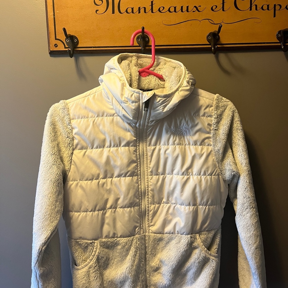 The North Face White and Gray Fleece Jacket